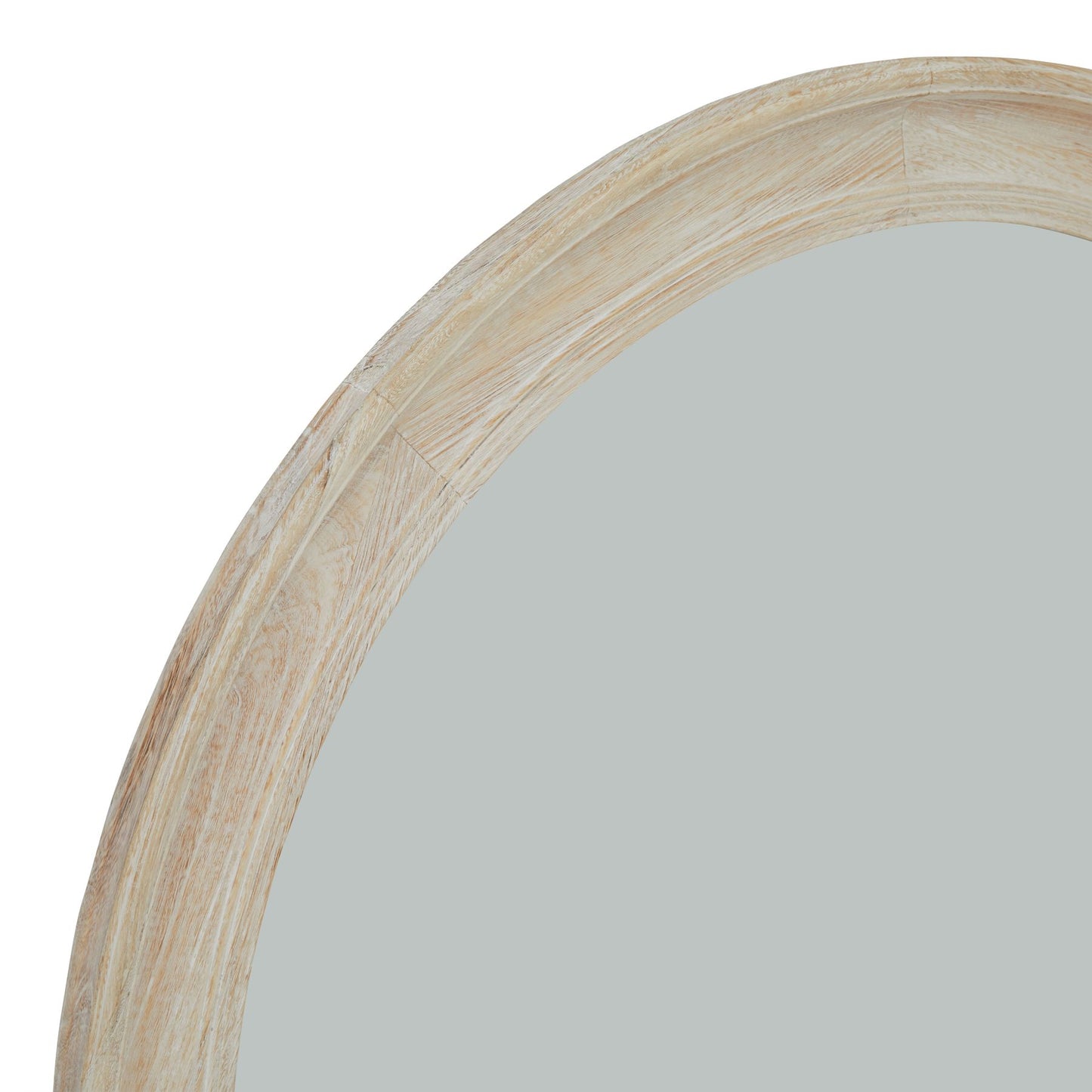 Washed Wood Large Round Mirror