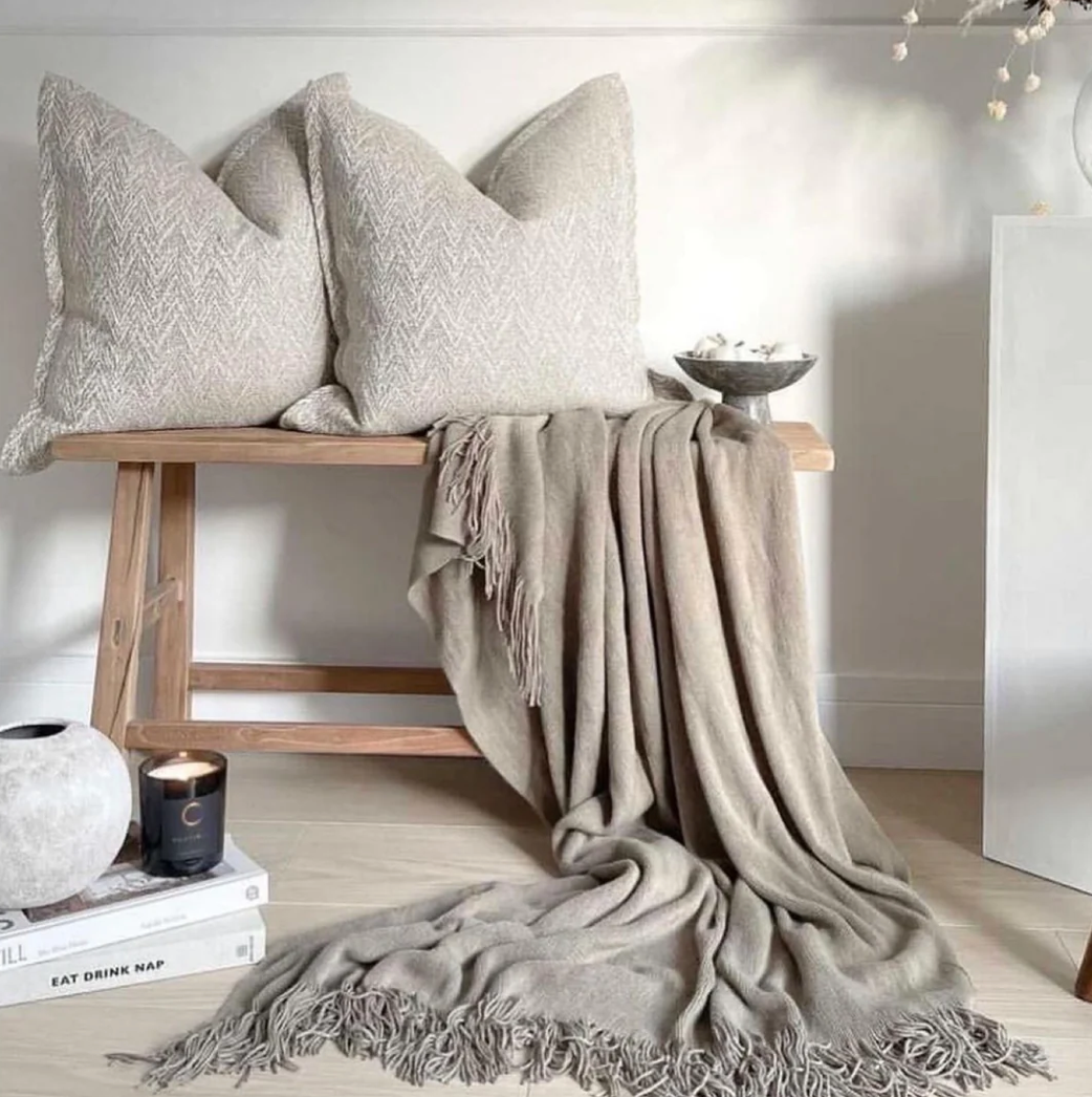 Luxuriously soft with a warm, beautifully textured neutral palette, our Brompton cushion is the perfect addition to your home. Complete with fringe edges, this slightly oversized cushion offers a subtle finish, allowing you to mix and match it with its surroundings.