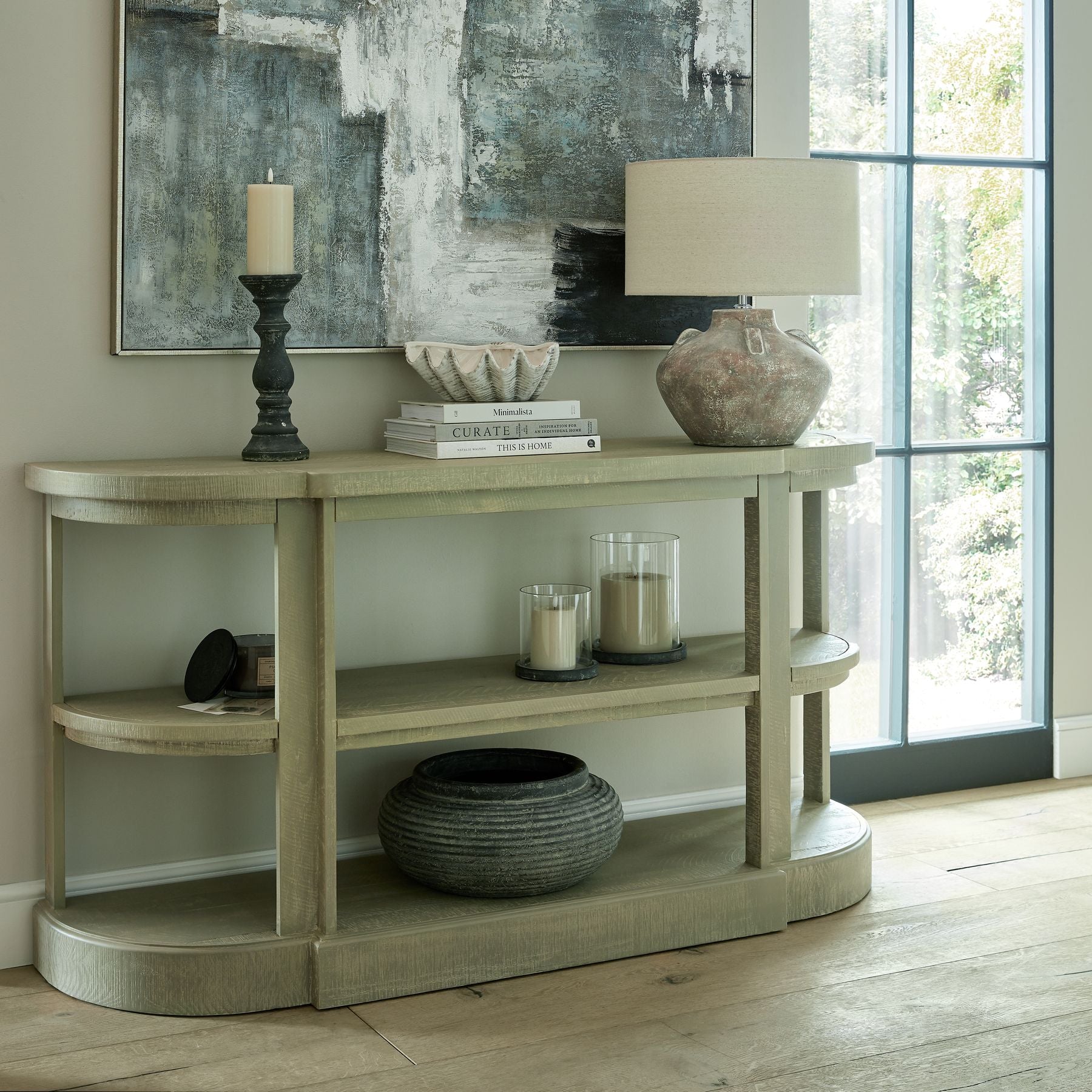 Two Shelf Console Table.
