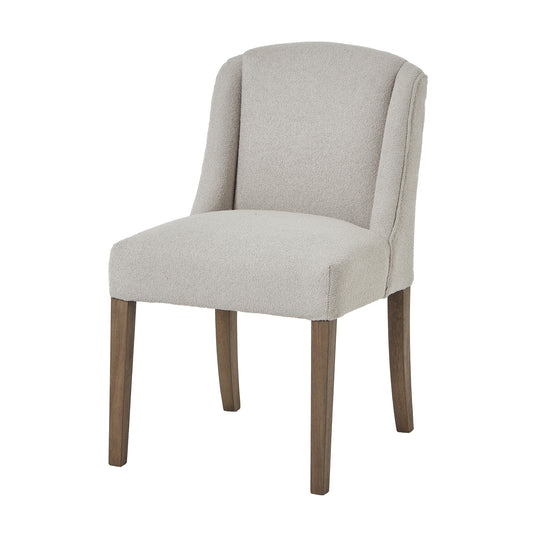This oatmeal fabric dining chair with wooden legs is perfect for creating a stylish modern décor with a relaxed twist.

Dimensions:&nbsp;59L x 52W x 87H

Minimum order of 2