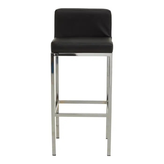 Brandt Black And Chrome Finish Bar Chair