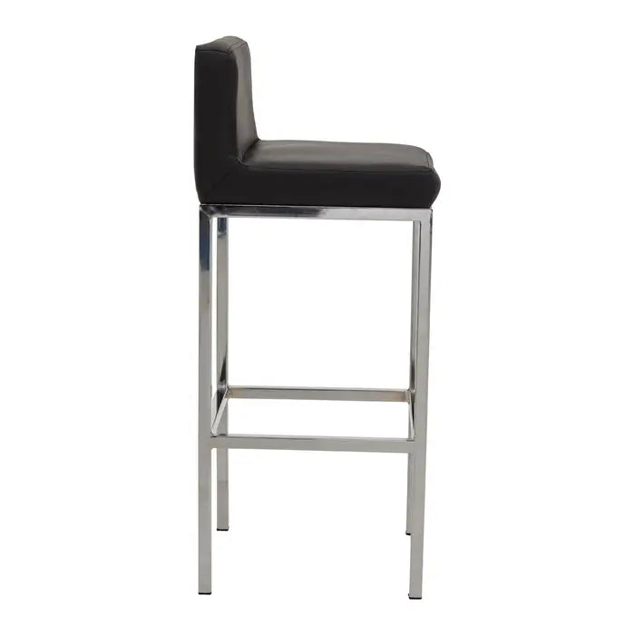 Brandt Black And Chrome Finish Bar Chair