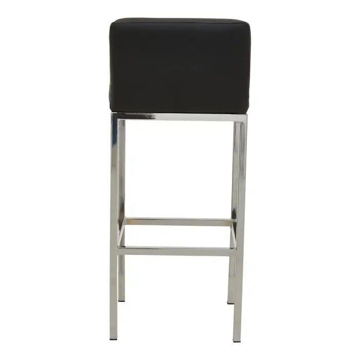 Brandt Black And Chrome Finish Bar Chair