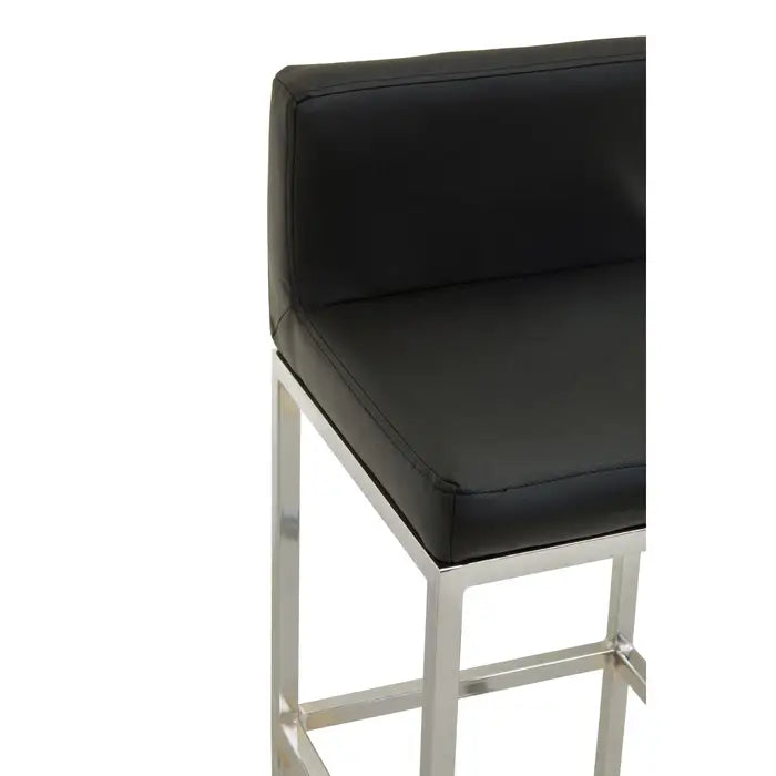 Brandt Black And Chrome Finish Bar Chair