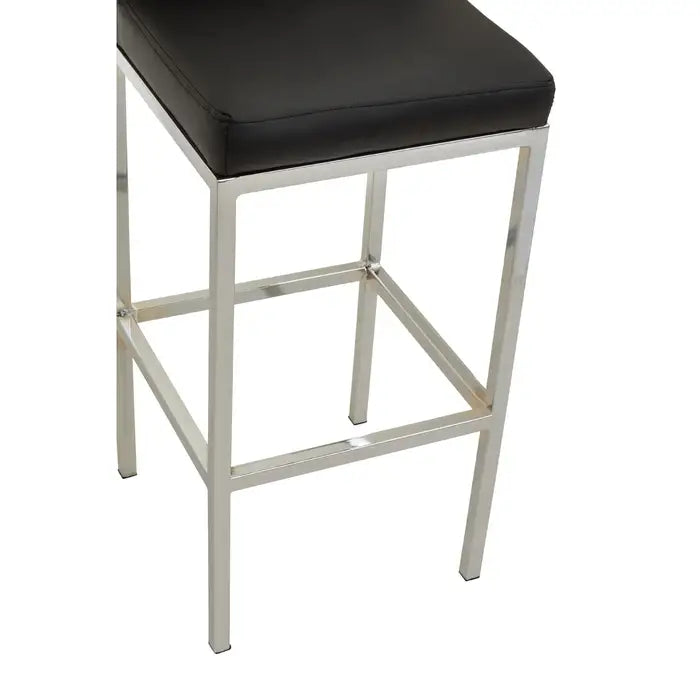 Brandt Black And Chrome Finish Bar Chair