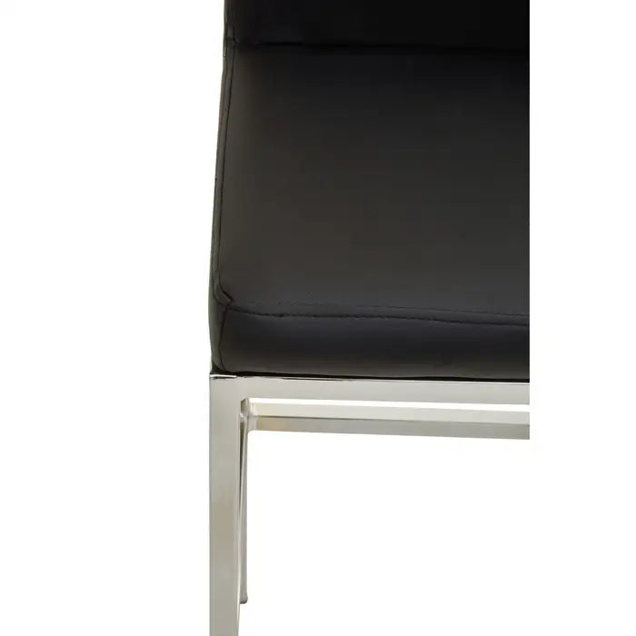 Brandt Black And Chrome Finish Bar Chair