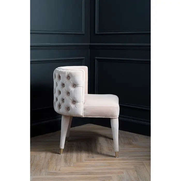 Vici Beige Tufted Backrest Chair