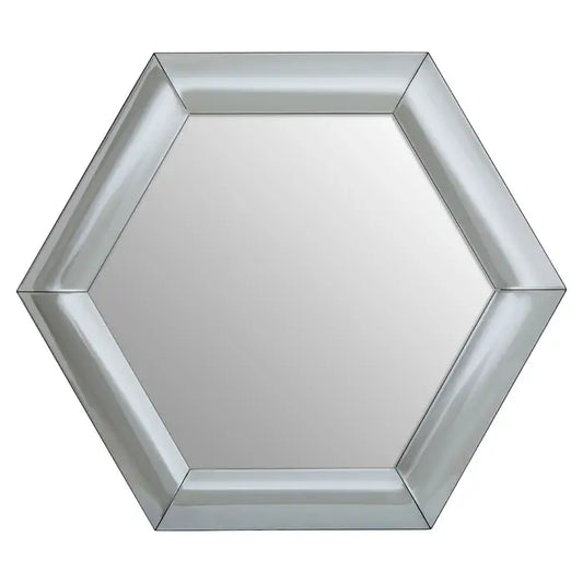 Create a subtle statement with the Joy wall mirror, it has an art deco style silver hexagonal frame.  Dimensions; &nbsp;H90.8 x L3.5 x W104.5