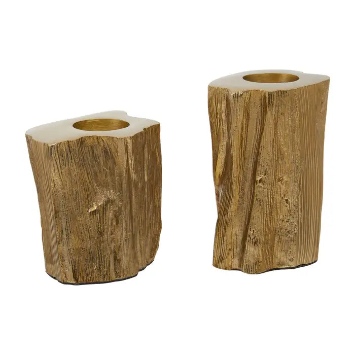 Ariante Set Of Two Gold Tealight Holders