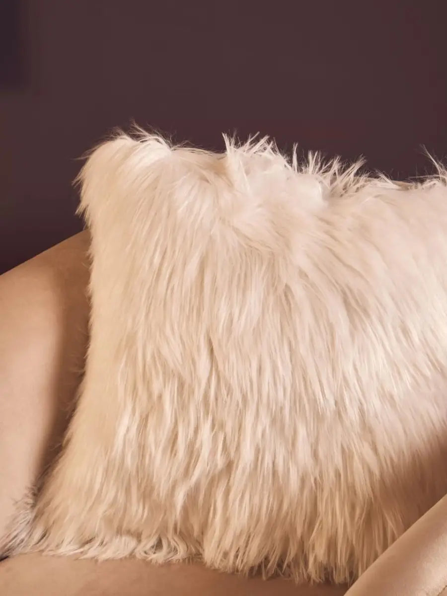 Bosanova Cream Square Fur Cushion