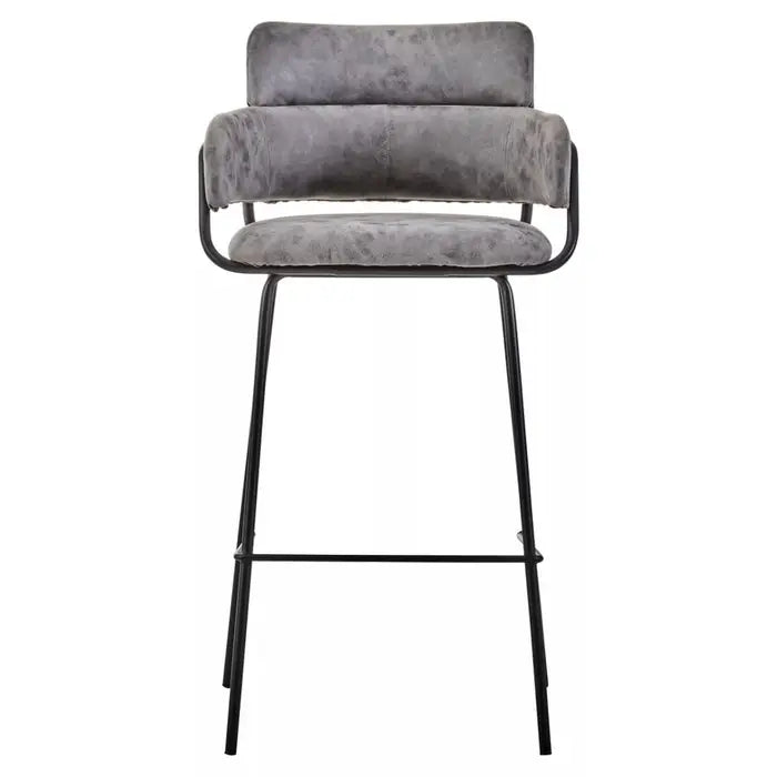 Totem Grey Faux Leather Bar Chair