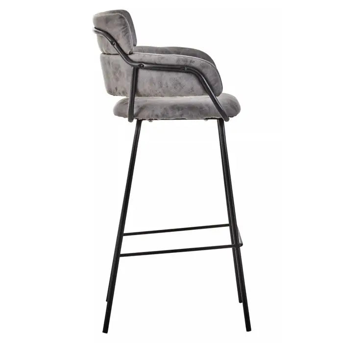 Totem Grey Faux Leather Bar Chair
