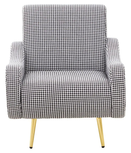 Heather Black And White Checked Armchair
