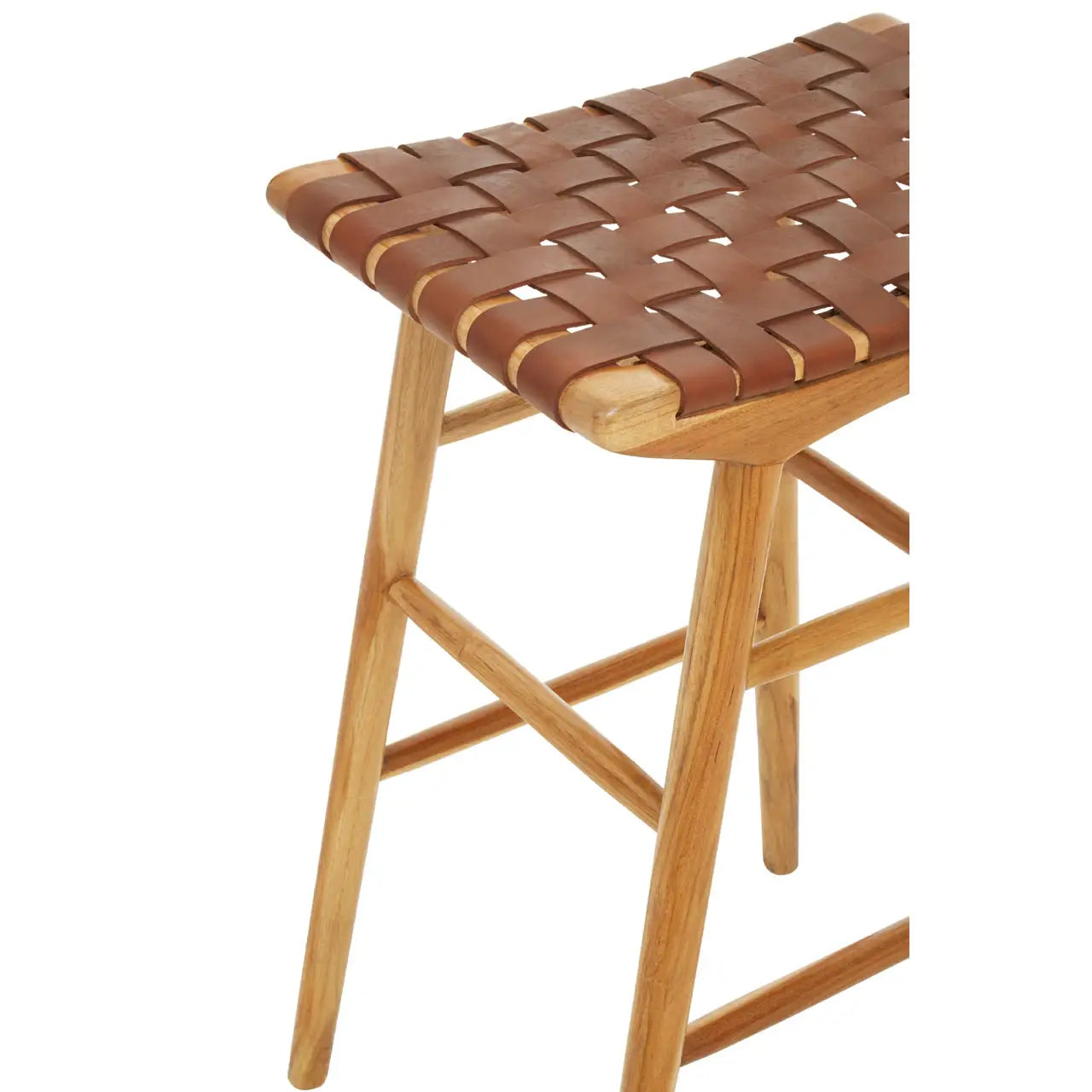 Kaboo Light Brown Leather Stool