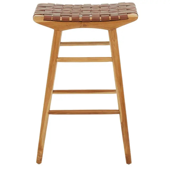 Kaboo Light Brown Leather Stool