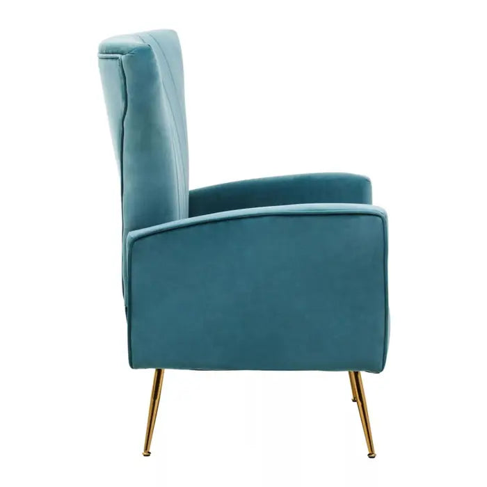 Zenith Green Velvet Accent Chair With Gold Finish Legs