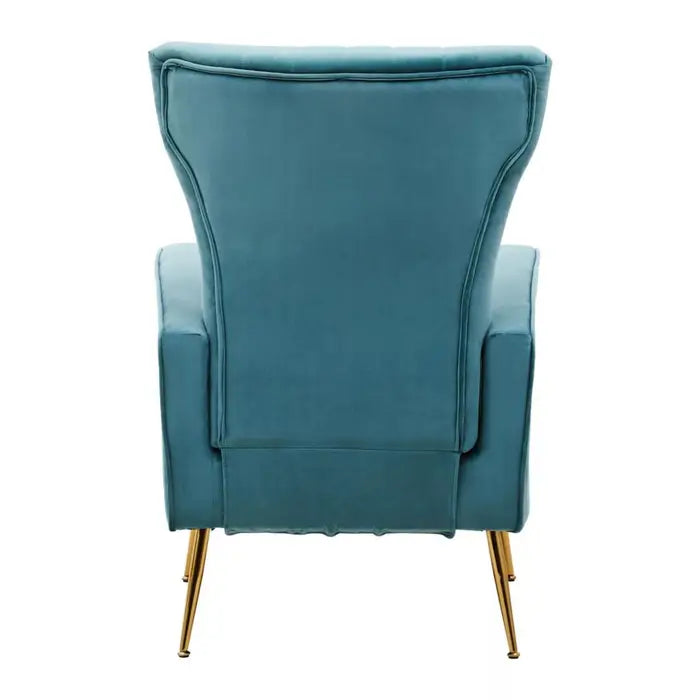 Zenith Green Velvet Accent Chair With Gold Finish Legs