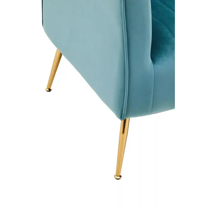 Zenith Green Velvet Accent Chair With Gold Finish Legs