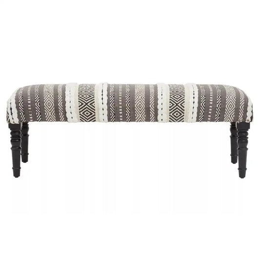 Cofta Grey and White Bench