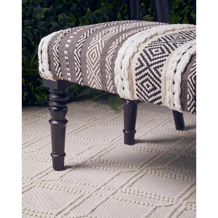 Cofta Grey and White Bench