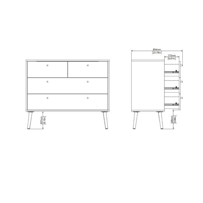 Creole Chest 2 + 2 Drawers White
