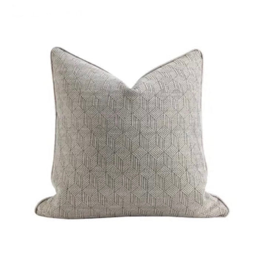 Handmade geometric print cushion. 