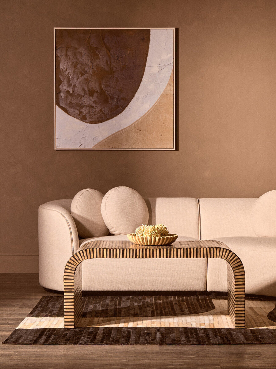 Bambu Inlay Curved Coffee Table