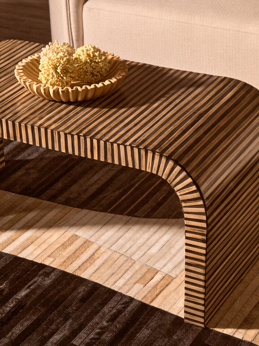 Bambu Inlay Curved Coffee Table