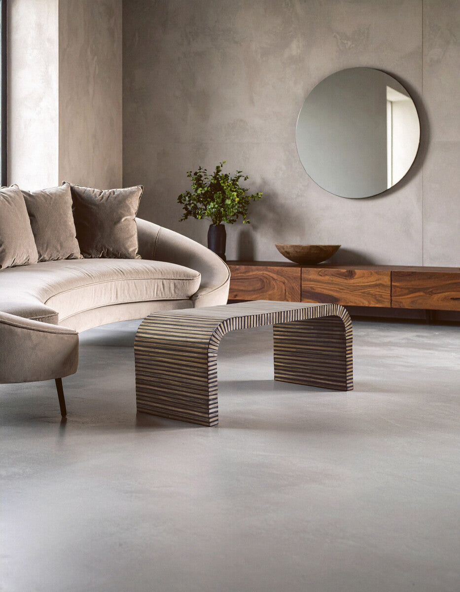 Bambu Inlay Curved Coffee Table