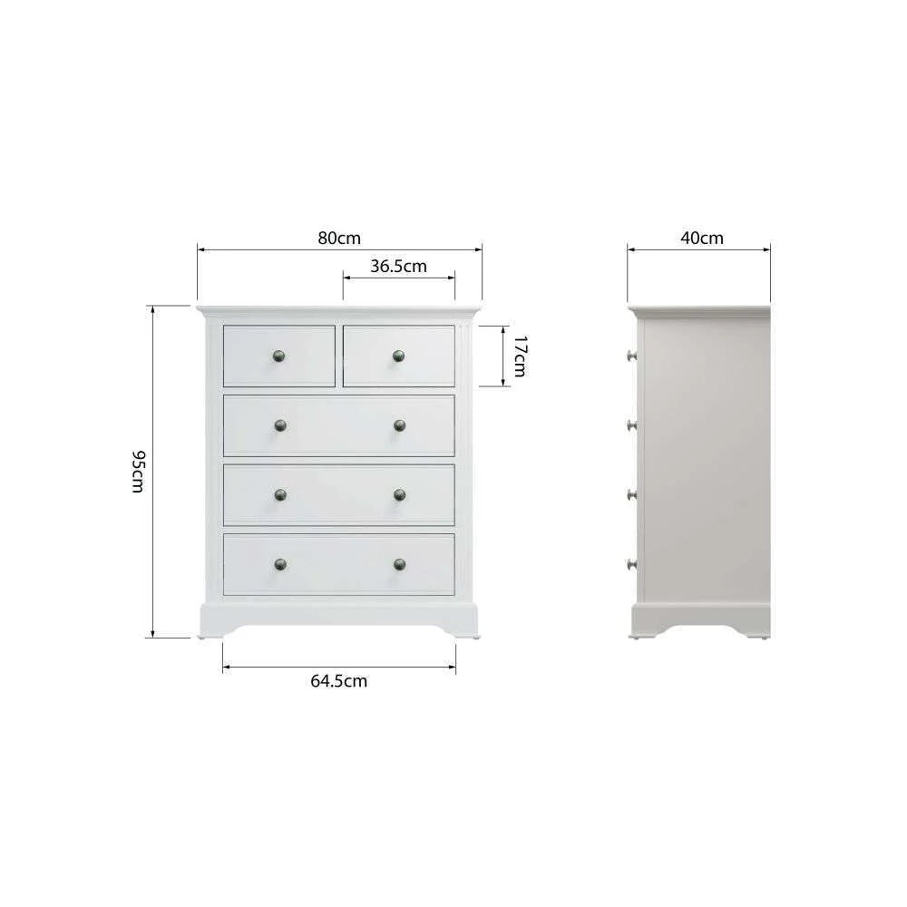 Beatrix Bedroom White - 2 Over 3 Chest