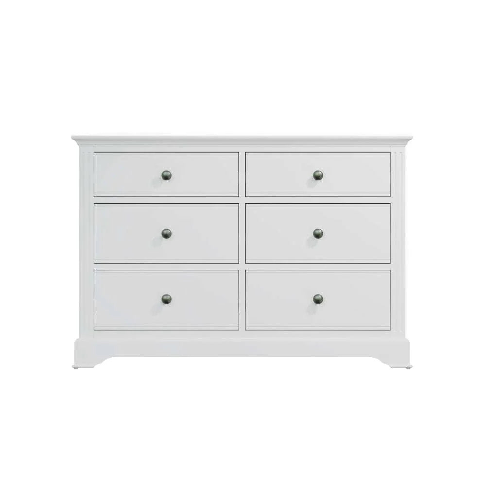 Bordeaux Bedroom White - 6 Drawer Chest