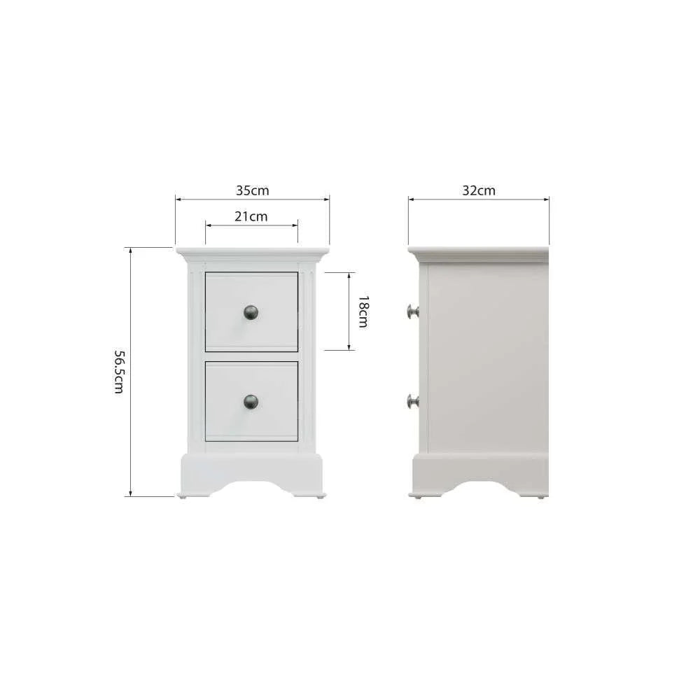Bordeaux Bedroom White - Small Bedside