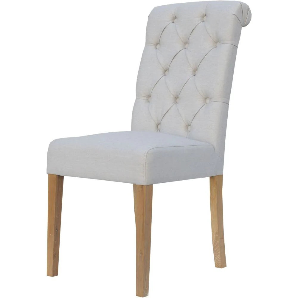 Beige Button back with scroll top