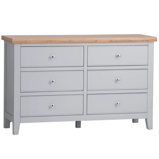 The Ernest&nbsp;range has washed Oak tops and beautifully painted finish. This range has Chrome elements. A warm contemporary design that adds a classic but stylish feel to your home.