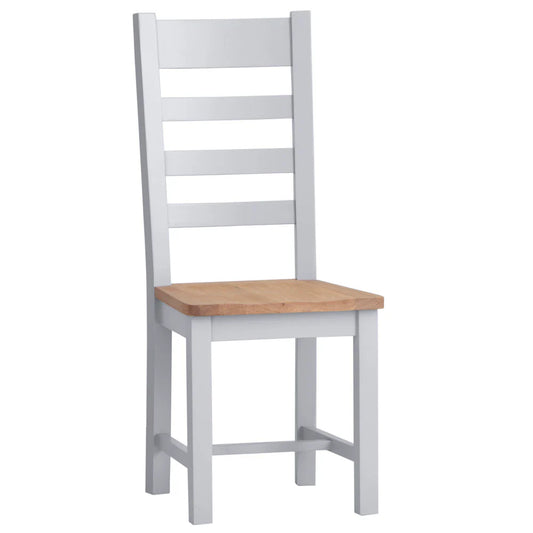 Ernest Dining Grey - Ladder back chair wooden seat