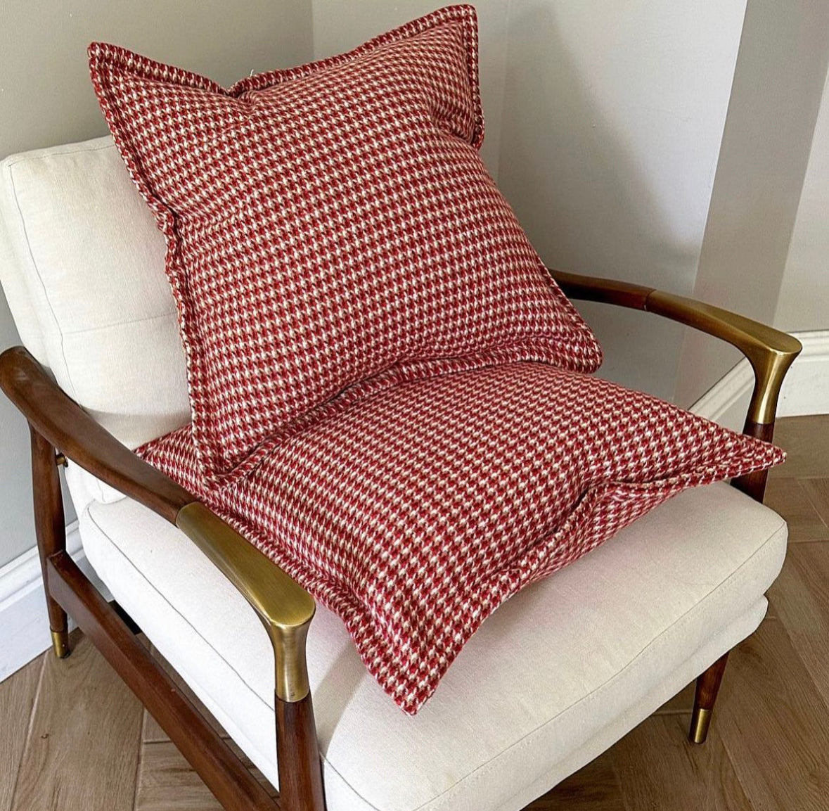 A beautiful cushion with subtle geometric pattern.