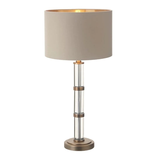 Make a statement on your sideboard with the Ava Lamp. Designed with a unique crystal hourglass silhouette coupled with splashes of antique brass, the Nova Lamp exudes contemporary luxury.