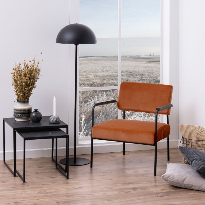 Black Matte Set Of 2 Nest Tables