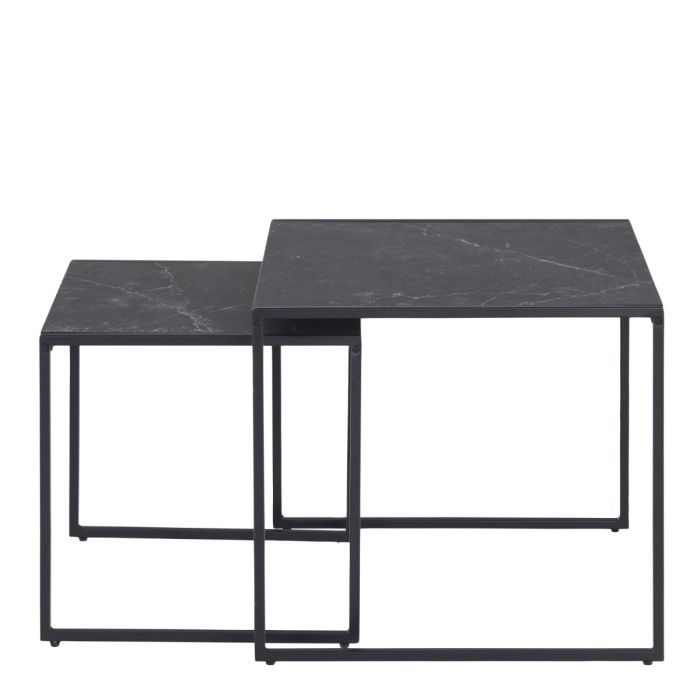 Black Matte Set Of 2 Nest Tables