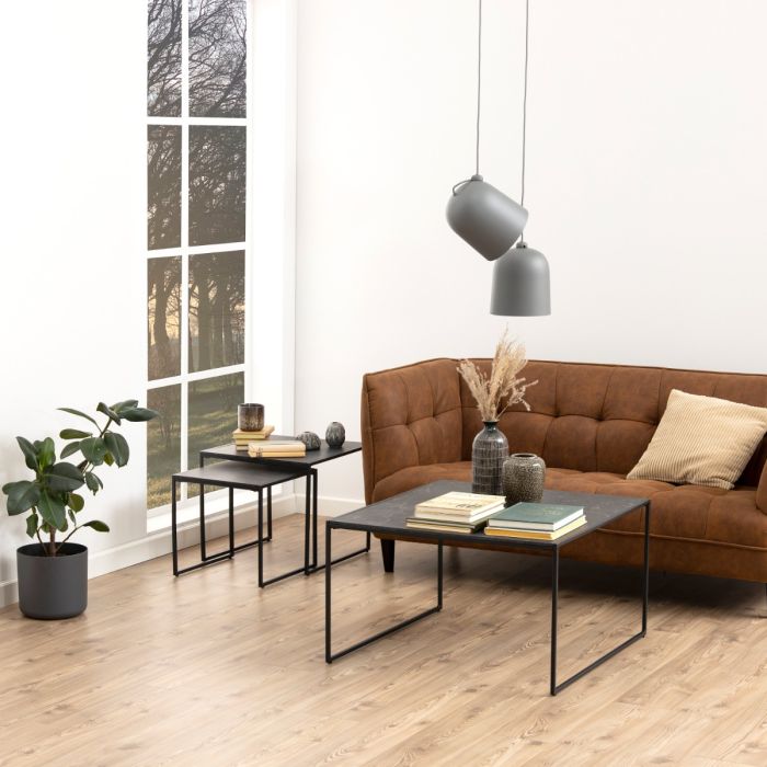 Black Matte Set Of 2 Nest Tables