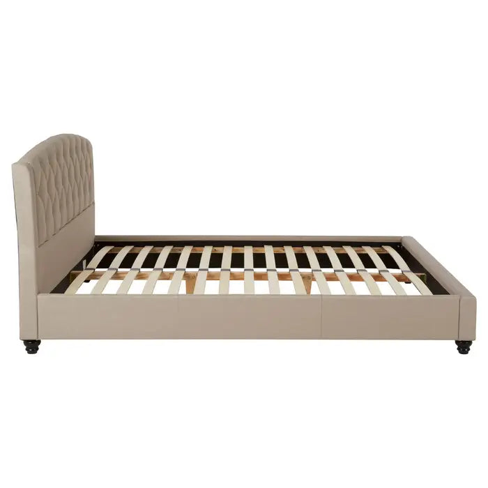 Joleyn Beige King Size Bed