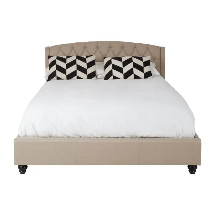 Joleyn Beige King Size Bed