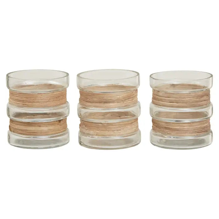 Kute Natural Candle Holders - Set Of 3