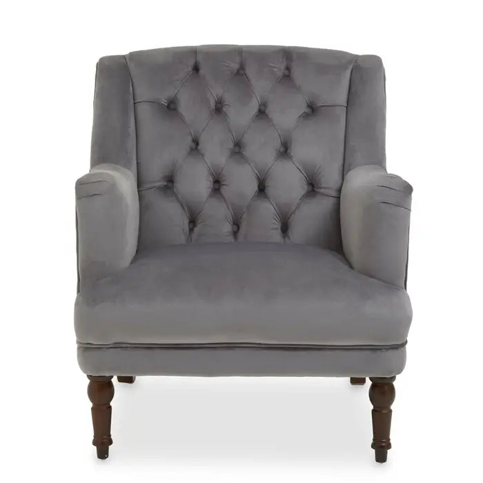 Lola Grey Velvet Armchair