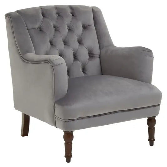 Lola Grey Velvet Armchair