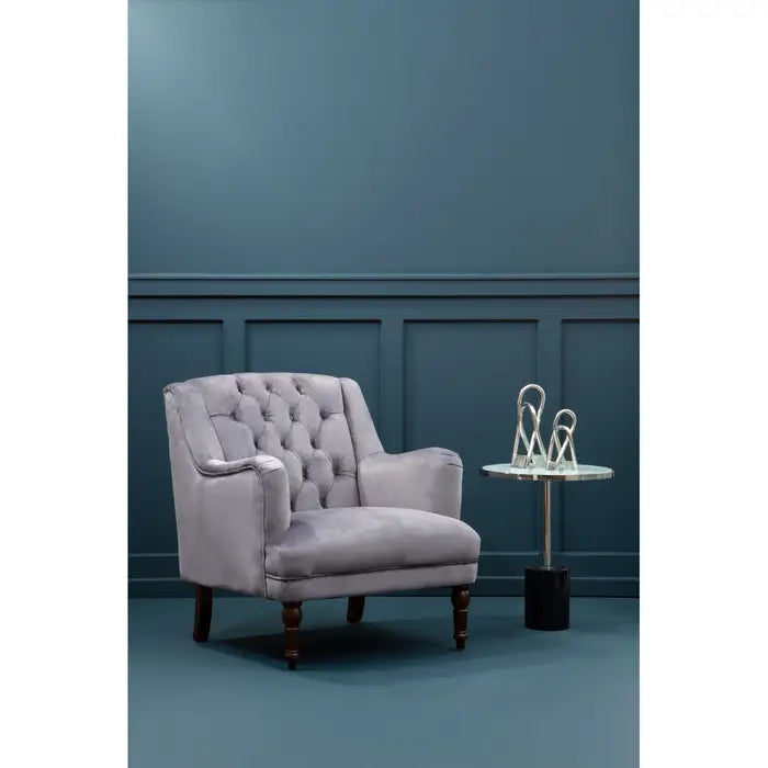 Lola Grey Velvet Armchair