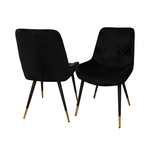 Lura Velvet Dining Chair In Black