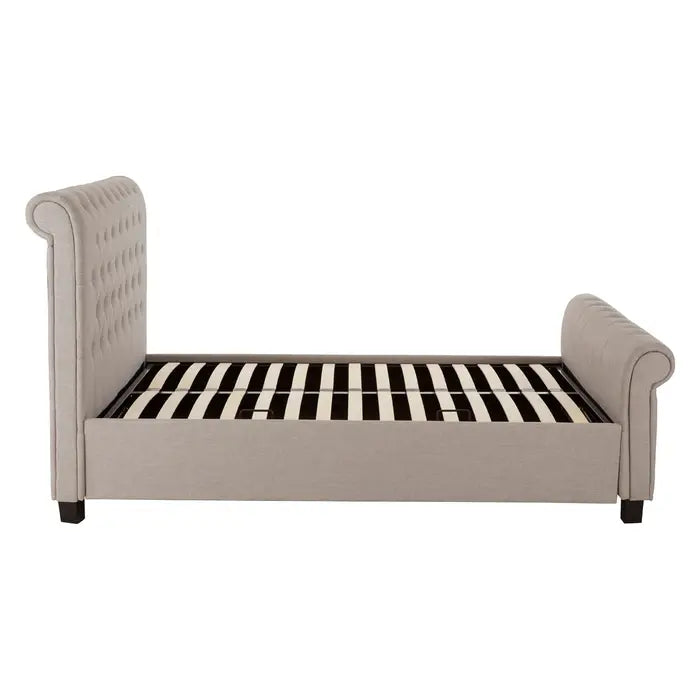 Ontaro Light Grey Ottoman Double Bed