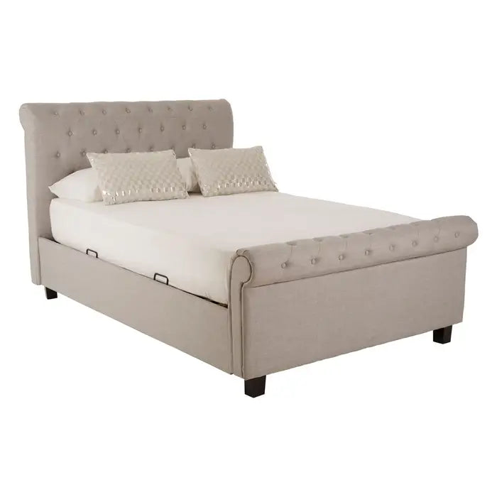 Ontaro Light Grey Ottoman Double Bed