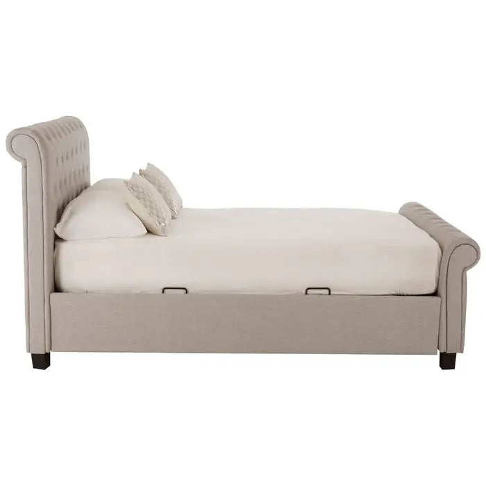 Ontaro Light Grey Ottoman Double Bed
